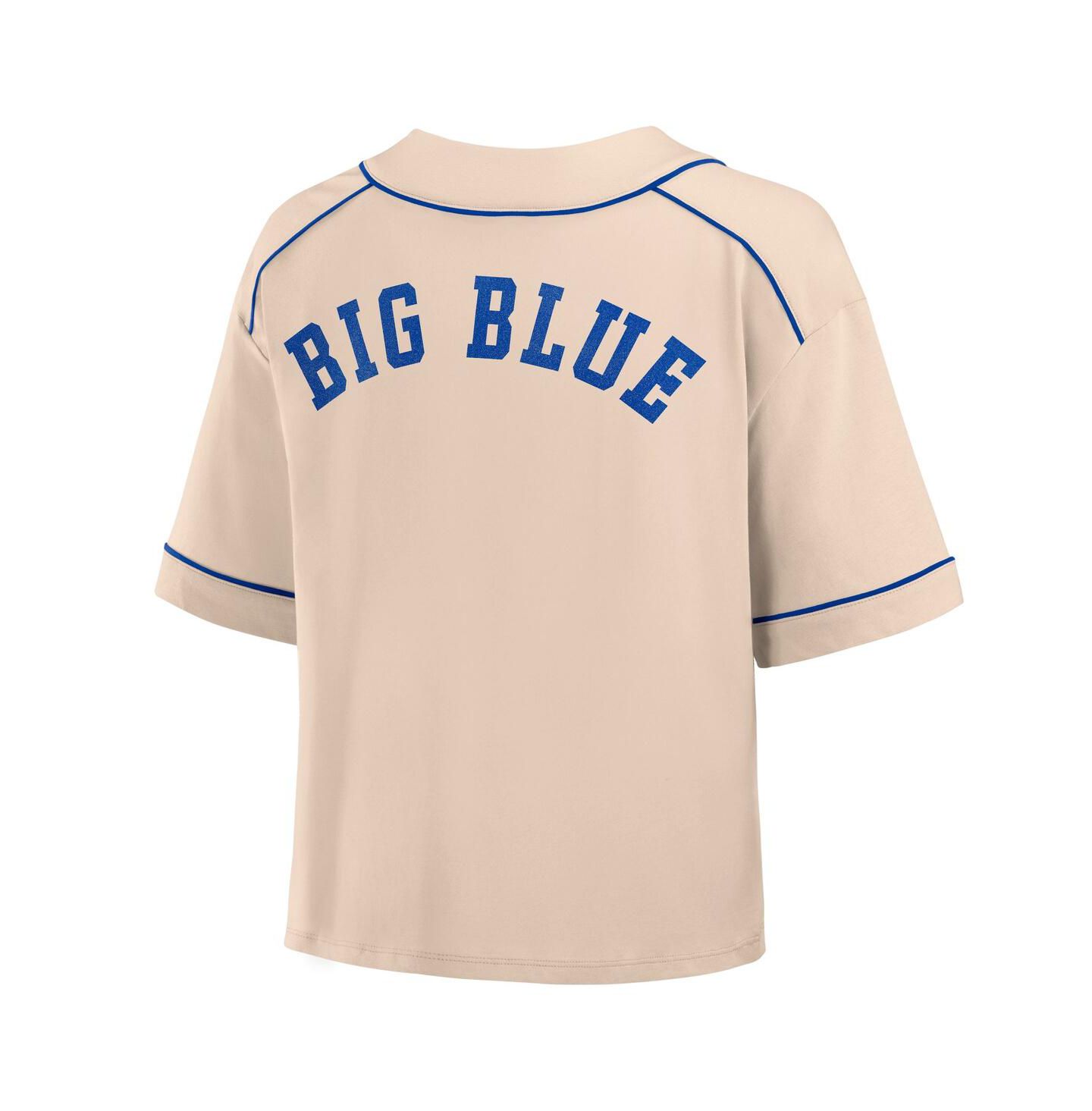Женская футболка Fanatics Tan Kentucky Wildcats Oversized Dominant Force Cropped V-Neck — фото 3