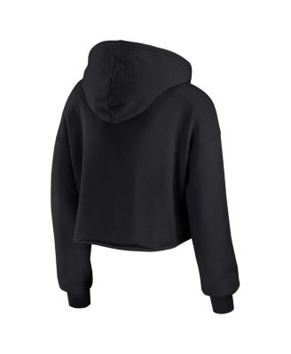 Women's Black Miami Dolphins Prime Cropped Pullover Hoodie