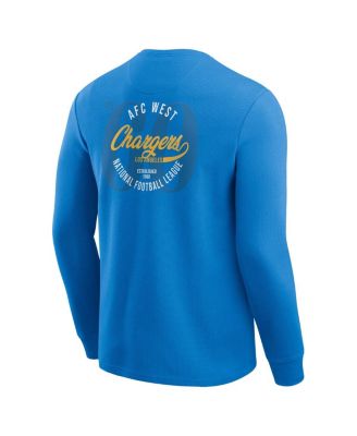 Darius Rucker Collection by Men's Powder Blue Los Angeles Chargers Washed Waffle-Knit Long Sleeve T-Shirt