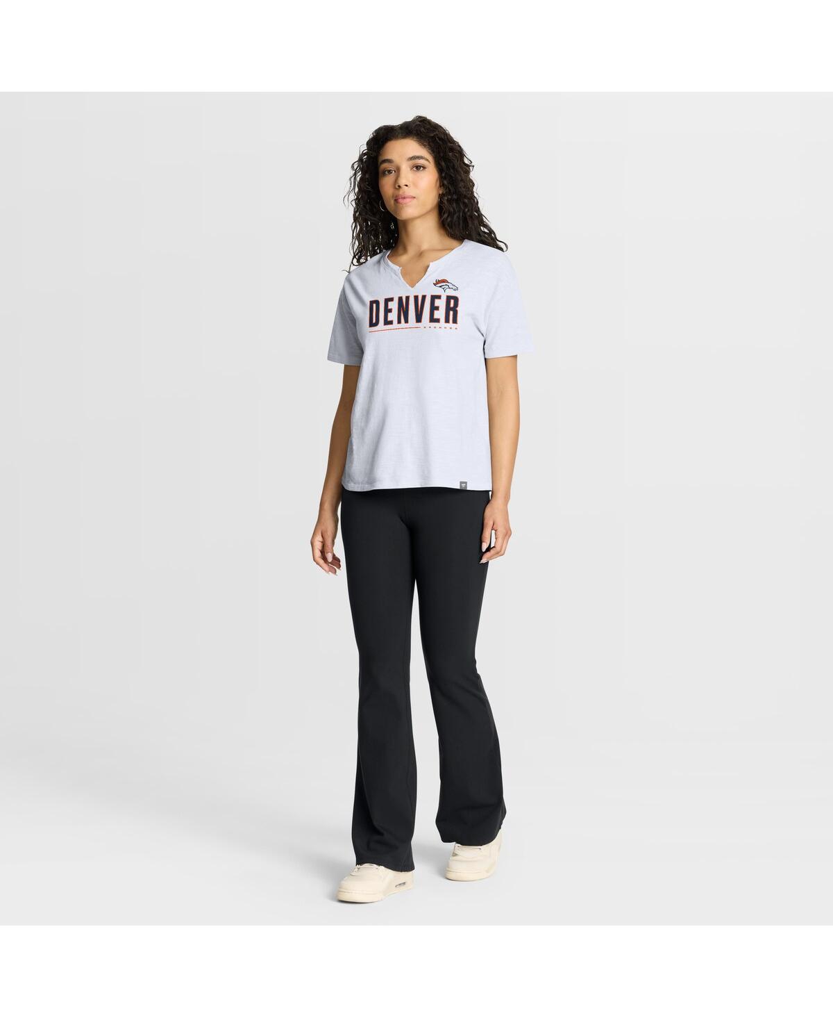 Fanatics Women's White Denver Broncos Redzone Slub Boxy T-shirt In White