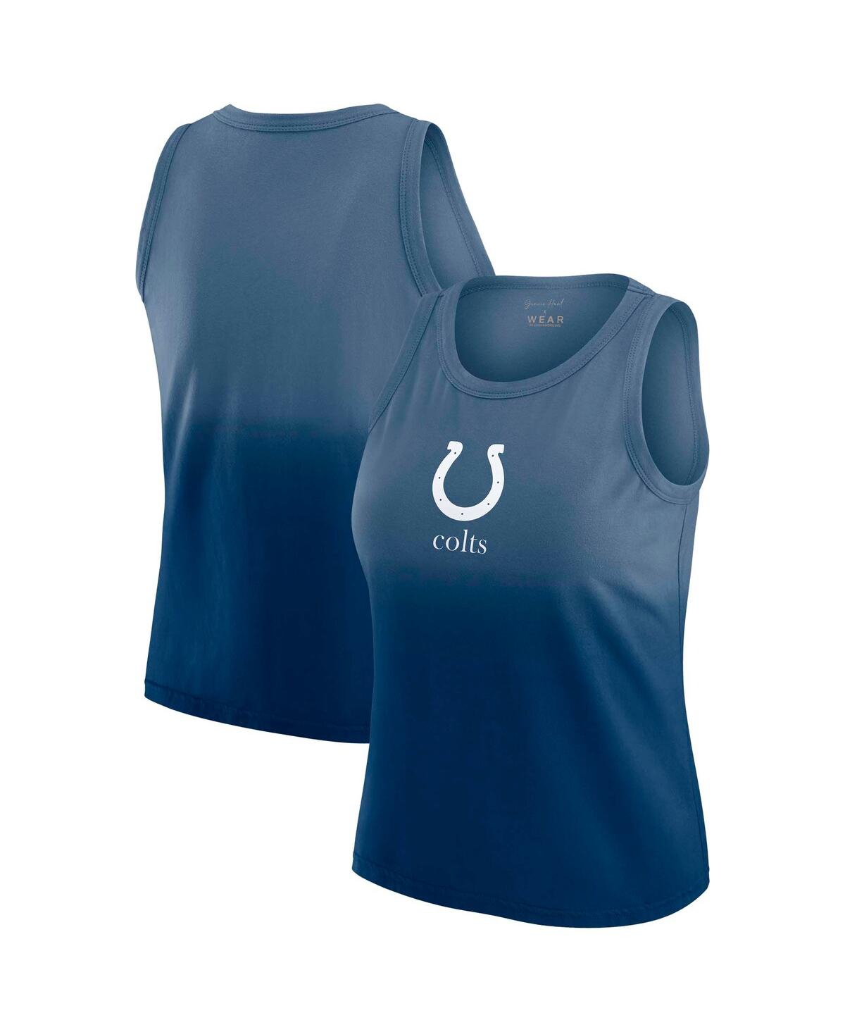 Wear By Erin Andrews X Gracie Women's Hunt Heather Navy Indianapolis Colts Ombre Tank Top In Blue