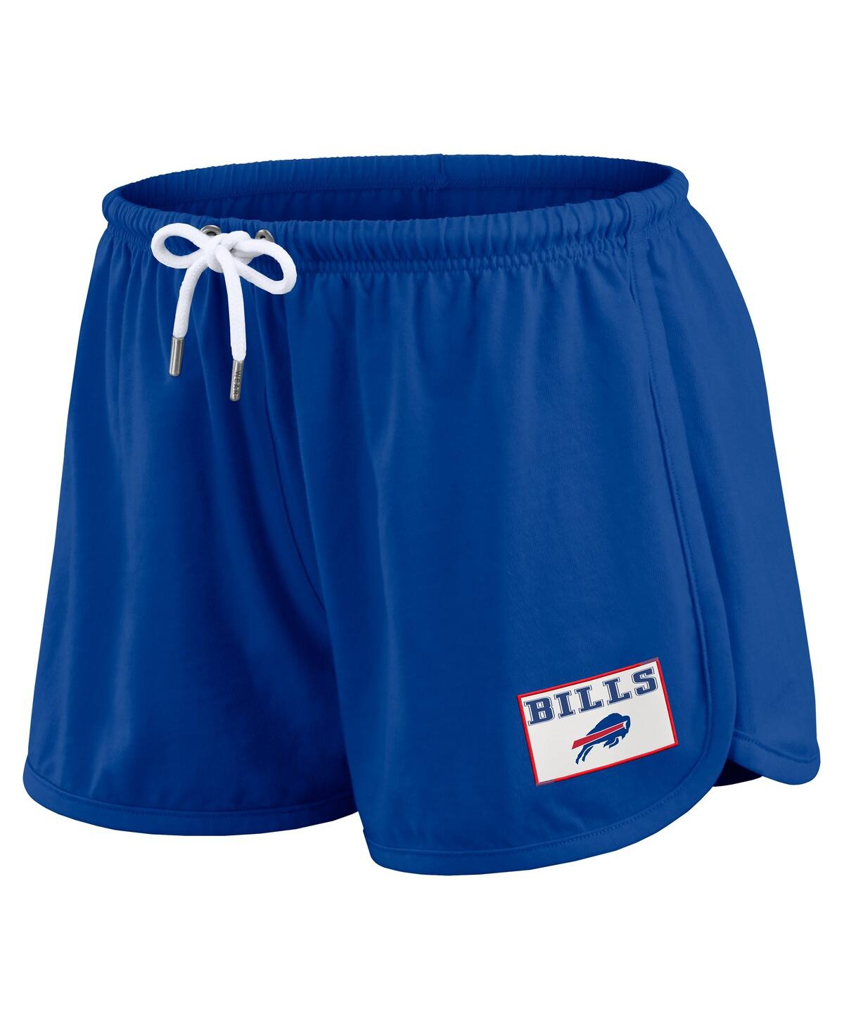 Wear By Erin Andrews Women's 2-piece Royal Buffalo Bills Heavy Rugby Jersey Long Sleeve T-shirt And Shorts Lounge Set In Blue