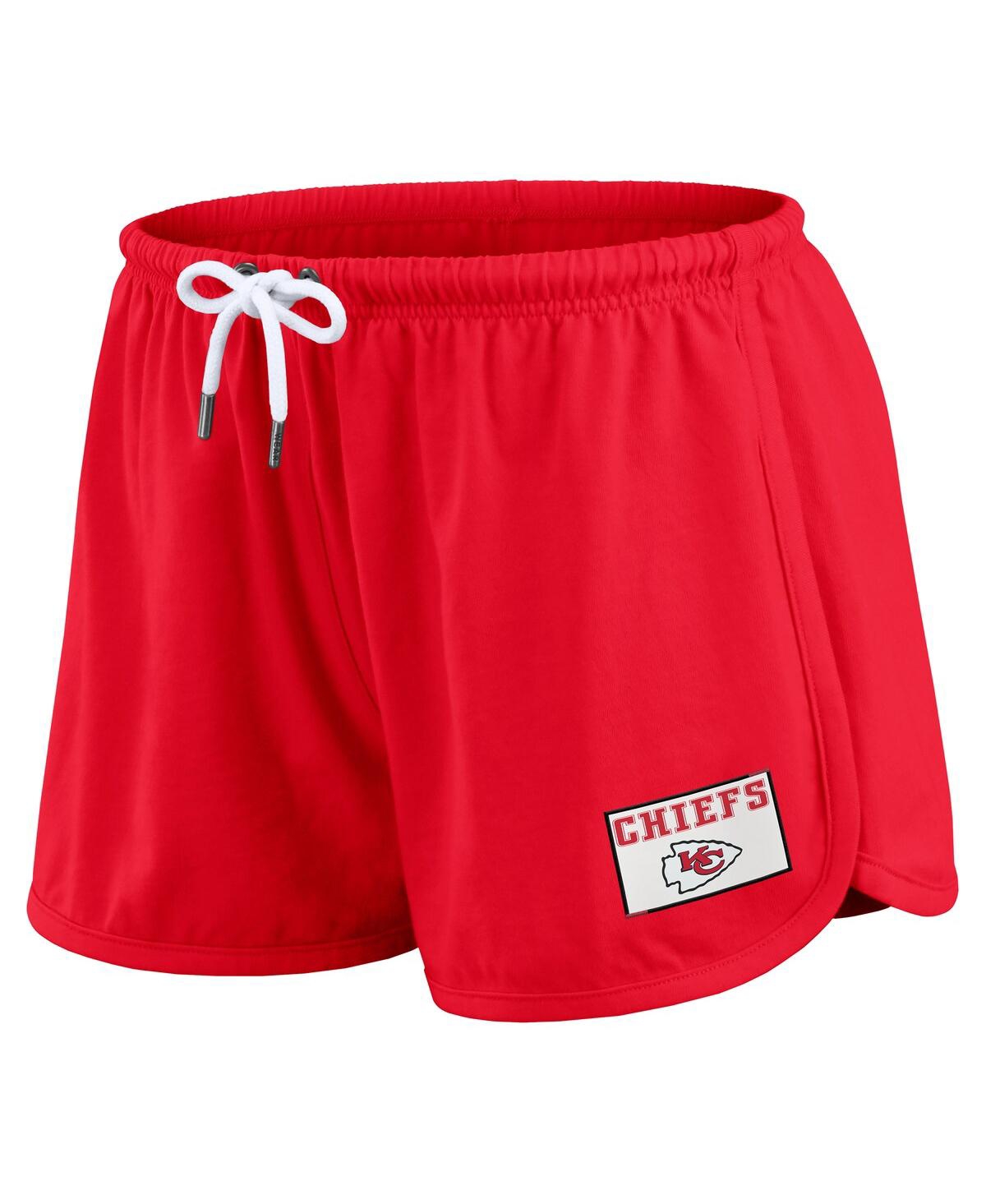 Wear By Erin Andrews Women's 2-piece Red Kansas City Chiefs Heavy Rugby Jersey Long Sleeve T-shirt And Shorts Lounge Set In Red