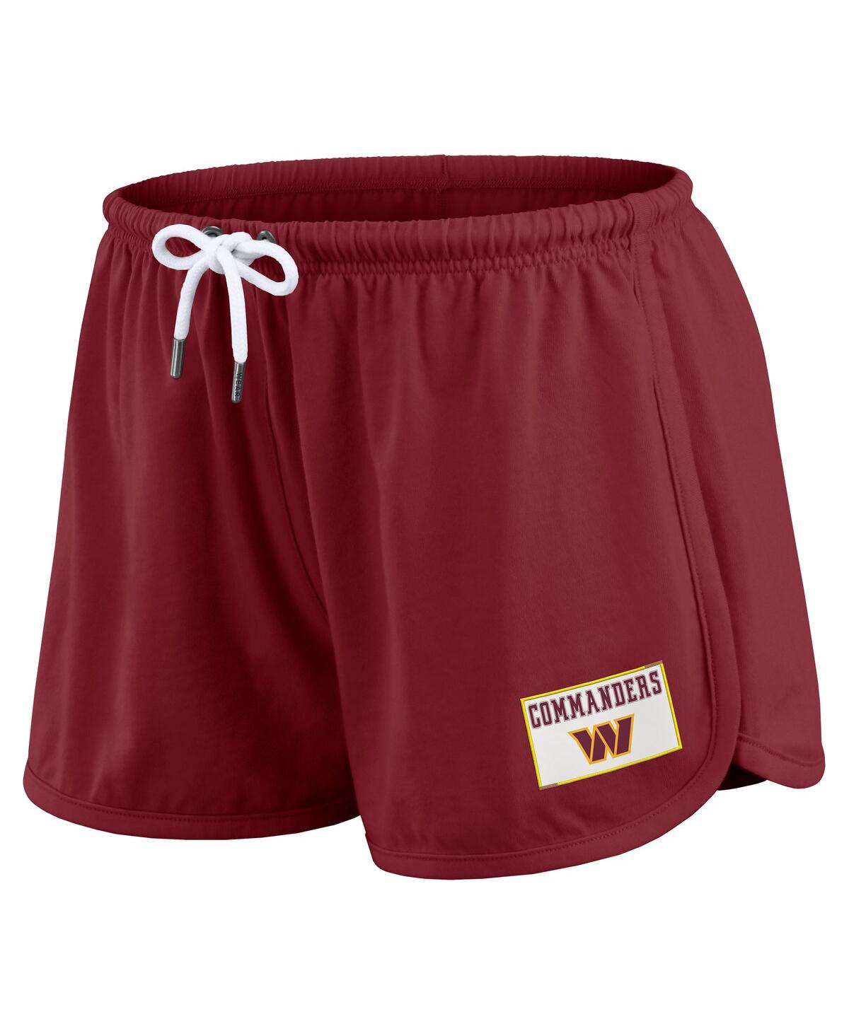 Wear By Erin Andrews Burgundy Washington Commanders Heavy Rugby Jersey Long Sleeve T-shirt & Shorts  In Burgundy