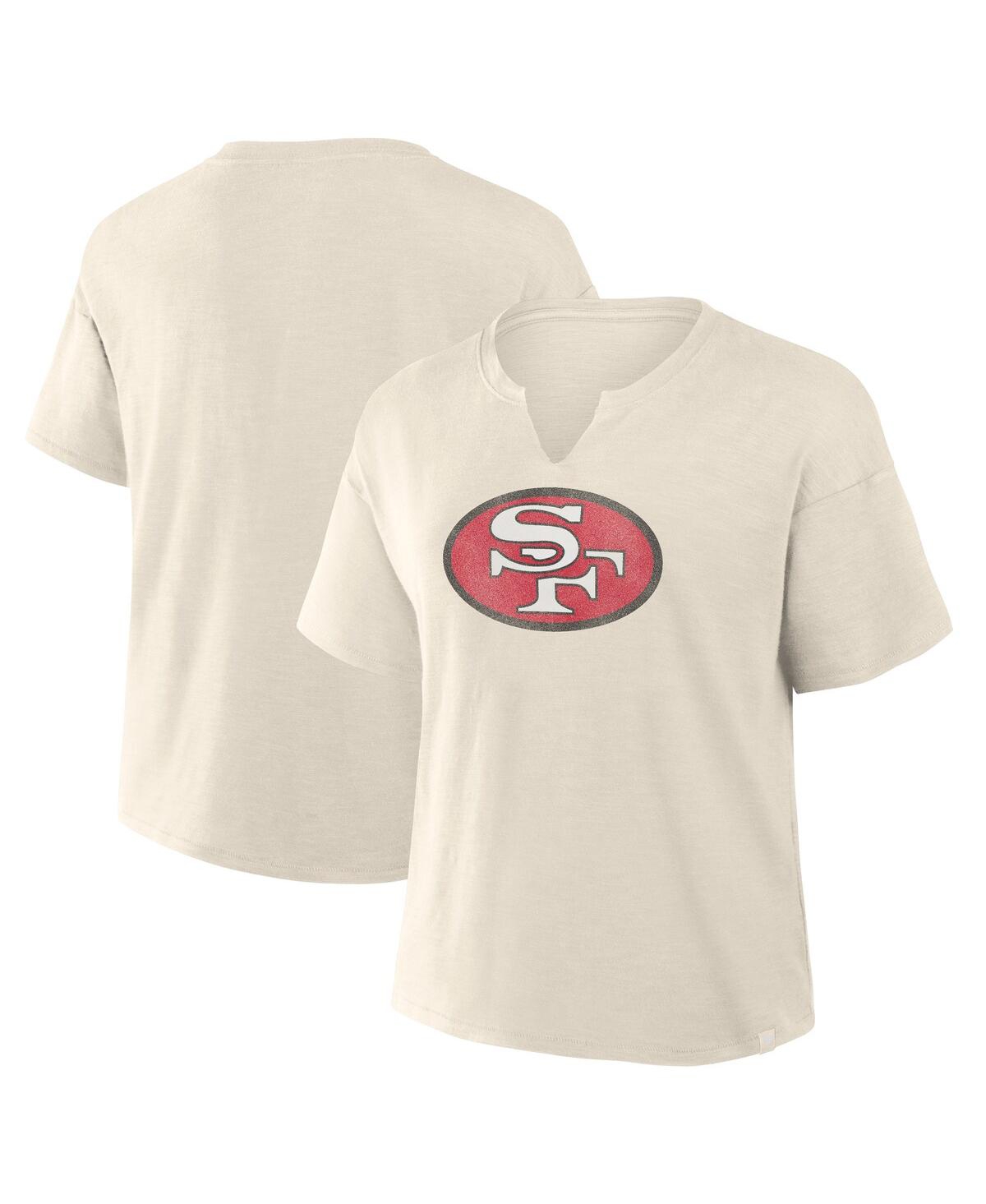 Fanatics Women's Cream San Francisco 49ers Trick Play Slub Boxy T-shirt In Neutral