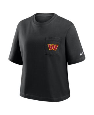 Women's Black Washington Commanders Rewind Pocket Boxy T-Shirt
