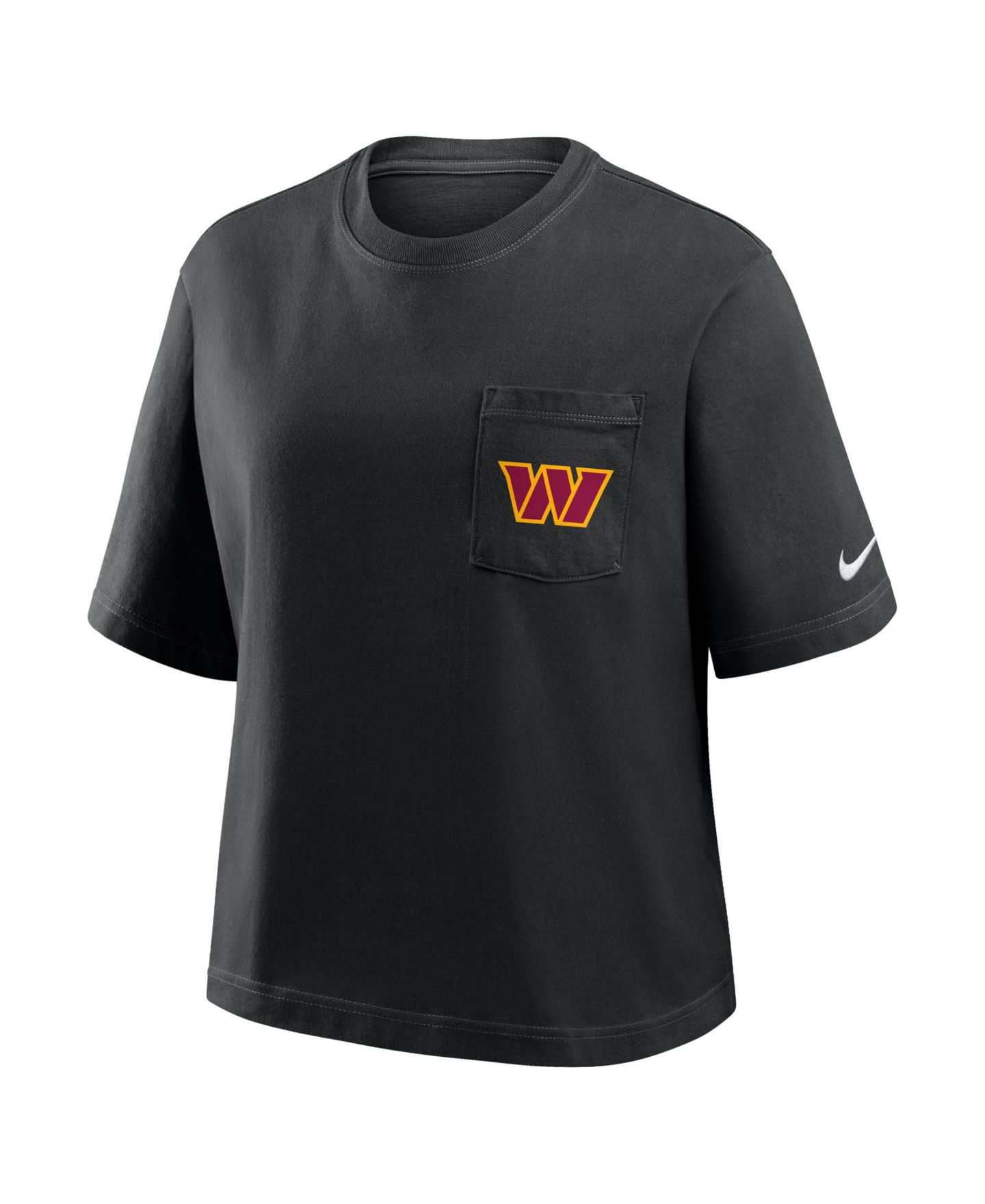 Женская футболка Nike Black Washington Commanders Rewind Pocket Boxy — фото 2