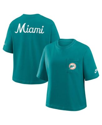 Nike - Women's Aqua Miami Dolphins Rewind Pocket Boxy T-Shirt