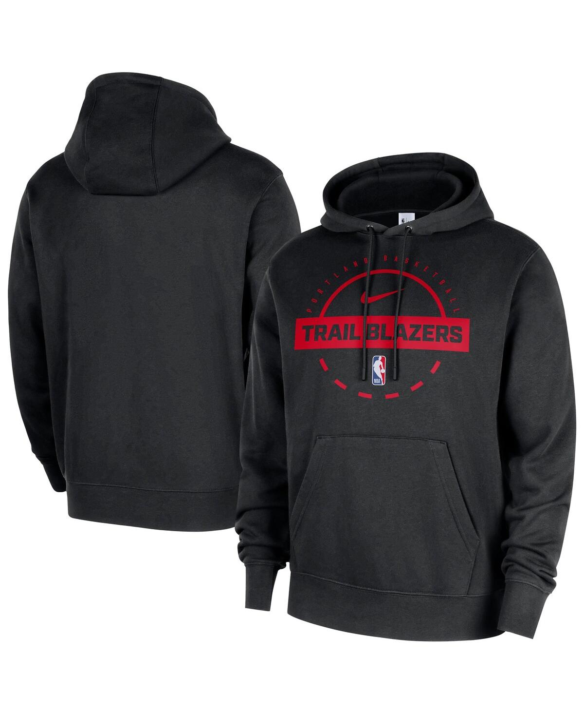 Nike Portland Trail Blazers Club  Men's Nba Practice Pullover Hoodie In Black