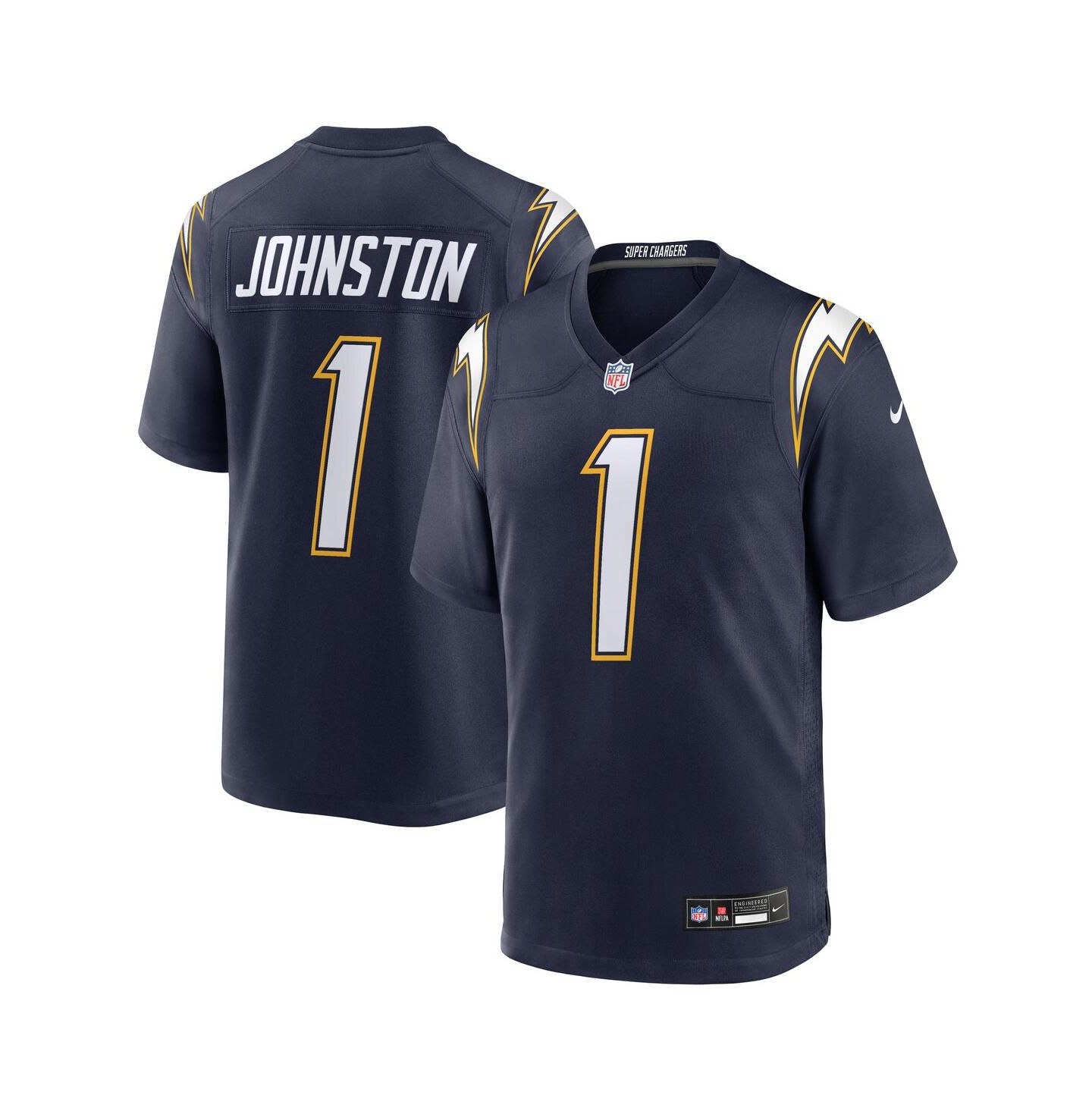 Мужской топ Nike Quentin Johnston Navy Los Angeles Chargers Alternate Super Chargers Game Player Jersey — фото 1