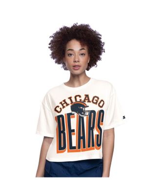Starter - Women's Cream Chicago Bears Throwback Play the Ball Boxy Cropped T-Shirt