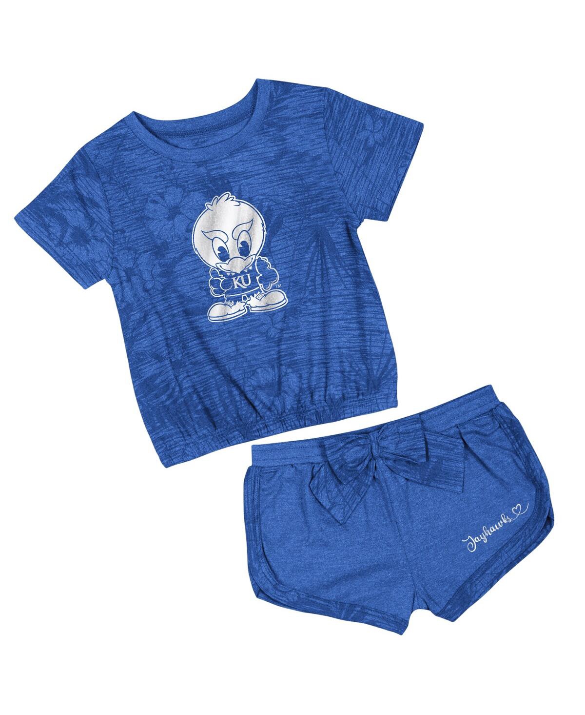 Colosseum Toddler 2-Piece Royal Kansas Jayhawks Fern T-Shirt and Shorts Set