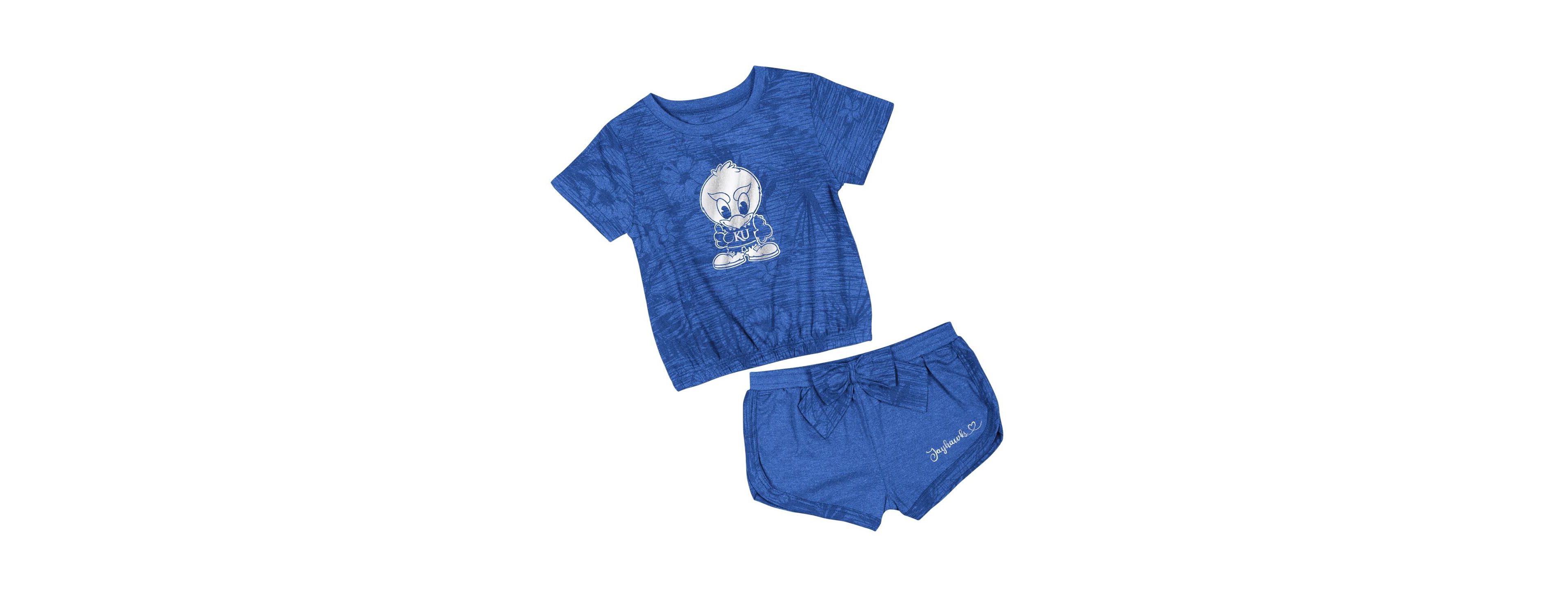 Colosseum Toddler 2-Piece Royal Kansas Jayhawks Fern T-Shirt and Shorts Set