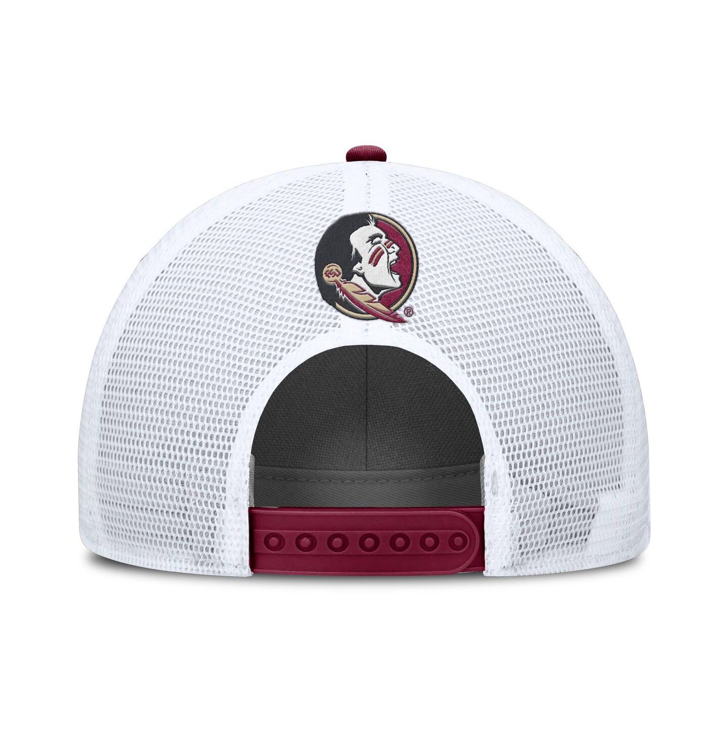 Мужская кепка Nike Garnet/White Florida State Seminoles 2025 On-Field Rise Patch Trucker Adjustable Hat — фото 4