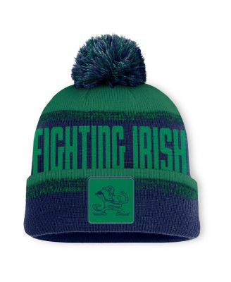 Fanatics - Men's Navy/Green Notre Dame Fighting Irish Thrive Cuffed with Pom Knit Hat