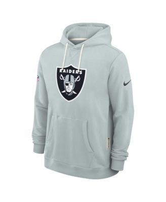 Men's Silver Las Vegas Raiders Sideline Standard Issue Initial Home Dri-FIT Hoodie