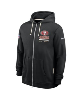 Men's Black San Francisco 49ers Sideline Utility Player Performance Full-Zip Hoodie
