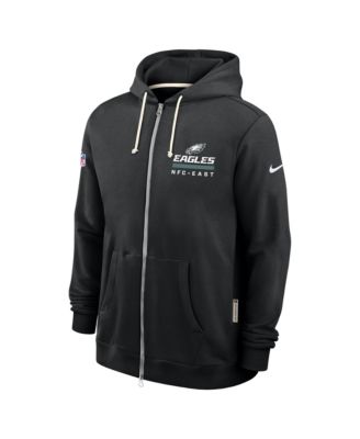 Men's Black Philadelphia Eagles Sideline Utility Player Performance Full-Zip Hoodie