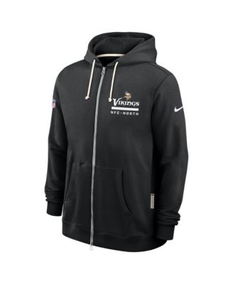 Men's Black Minnesota Vikings Sideline Utility Player Performance Full-Zip Hoodie