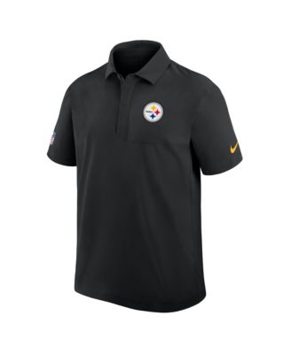 Men's Black Pittsburgh Steelers Sideline City Pride Woven Performance Polo Shirt