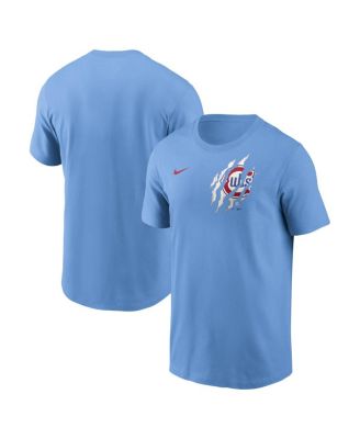 Nike - Men's Light Blue Chicago Cubs Alt Pinstripe T-Shirt