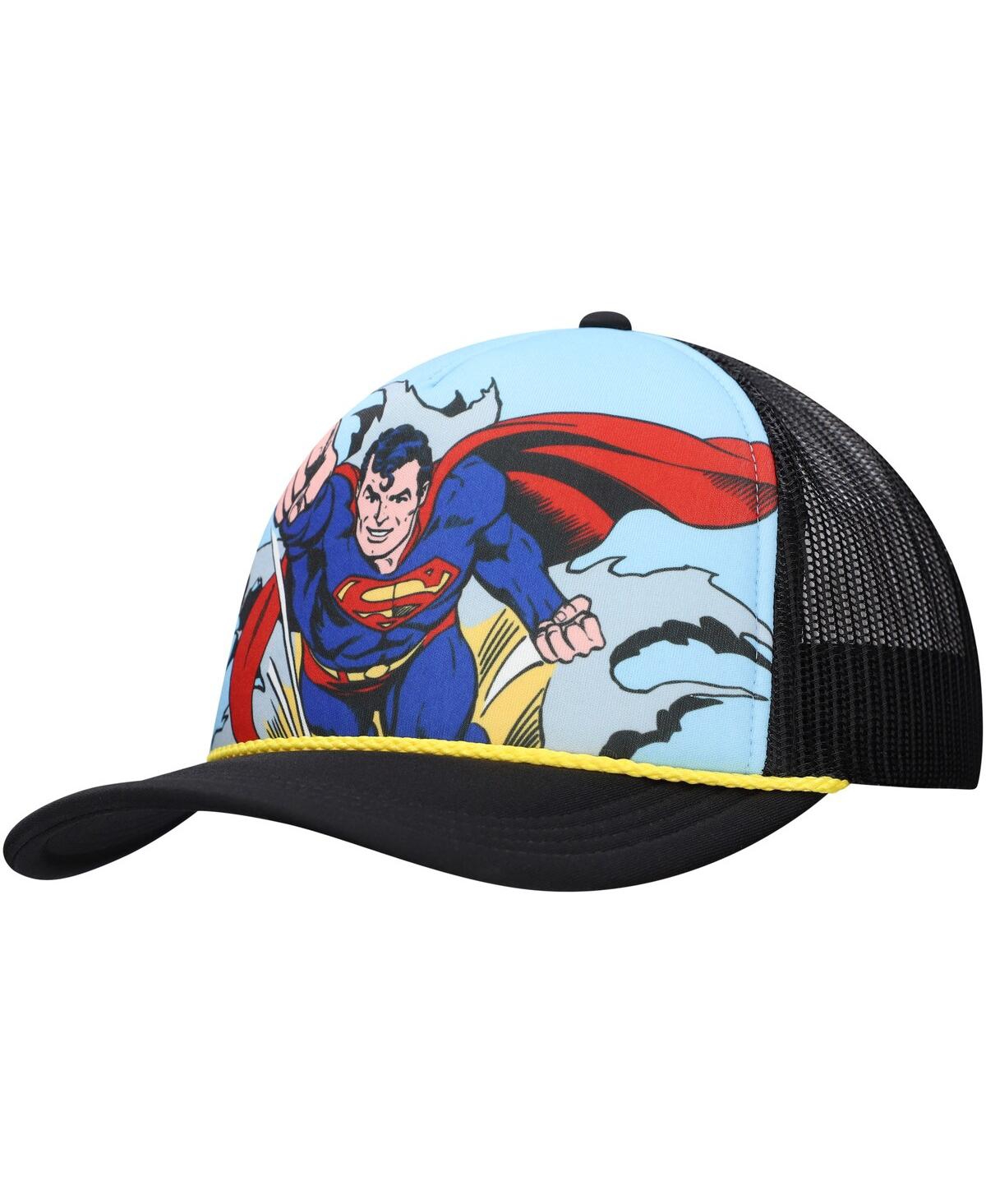 Lids Men's And Women's Blue/black Superman Graphic Foam Trucker Adjustable Hat In Multi