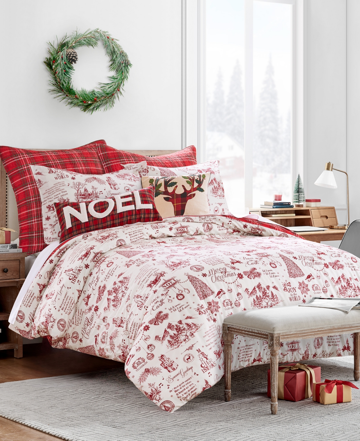 Levtex Home Yuletide Reversible 3-pc. Comforter Set, Full/queen In Red