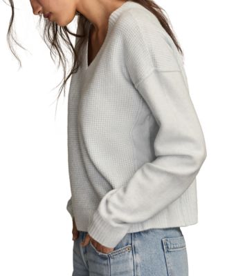 Women's Waffle V-Neck Sweater