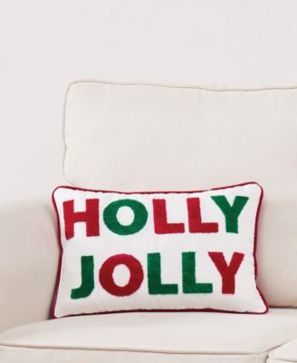 Holly Jolly Decorative Pillow, 12" x 20"