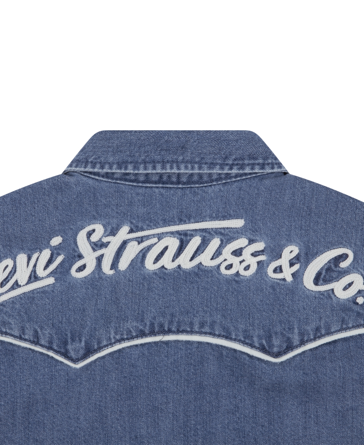 Levi's Big Boys Logo Western Denim Twill Long Sleeve Shirt In Blue
