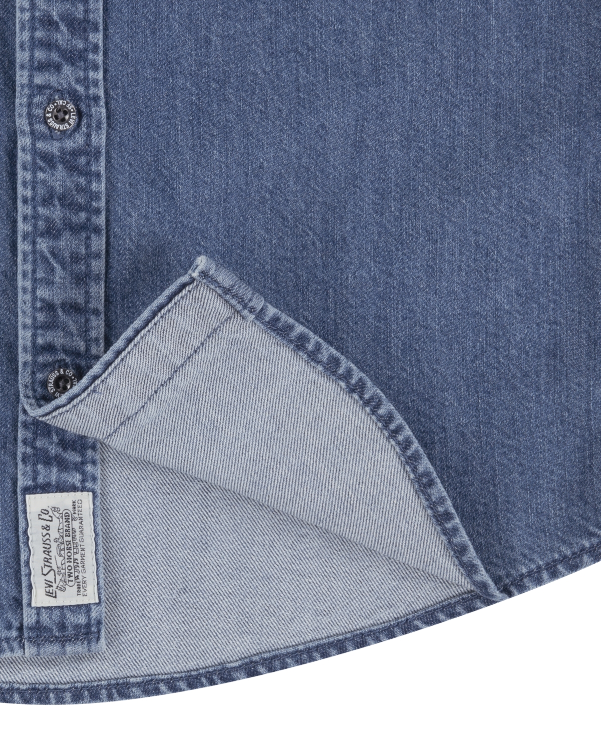 Levi's Big Boys Logo Western Denim Twill Long Sleeve Shirt In Blue