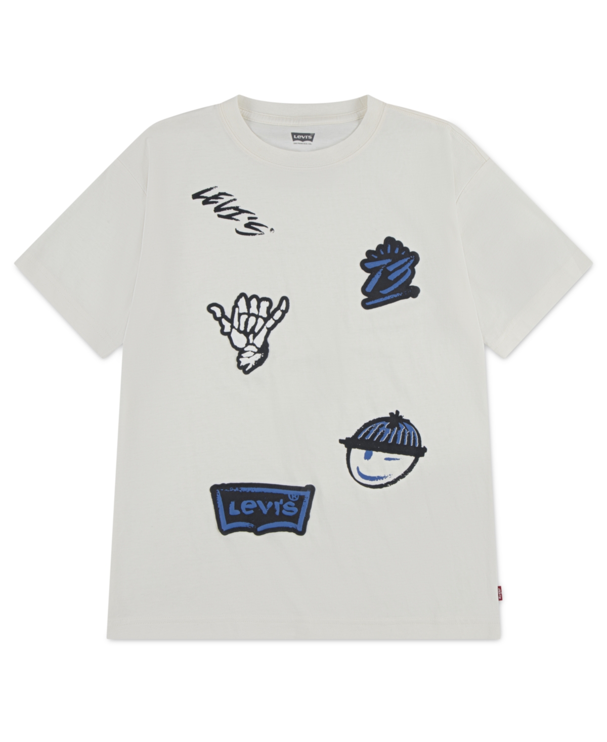 Levi's Big Boys Chill Doodle Short Sleeve T-shirt In White