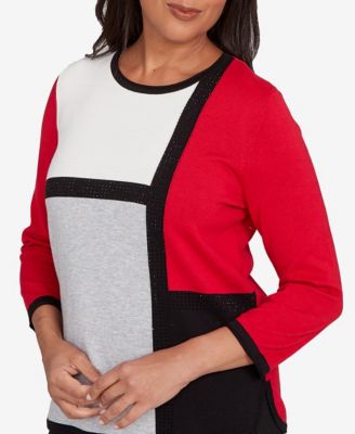 Women's Classic Color Block Long Sleeve Sweater