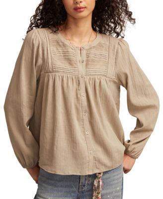 Women's Peasant Button Down Blouse
