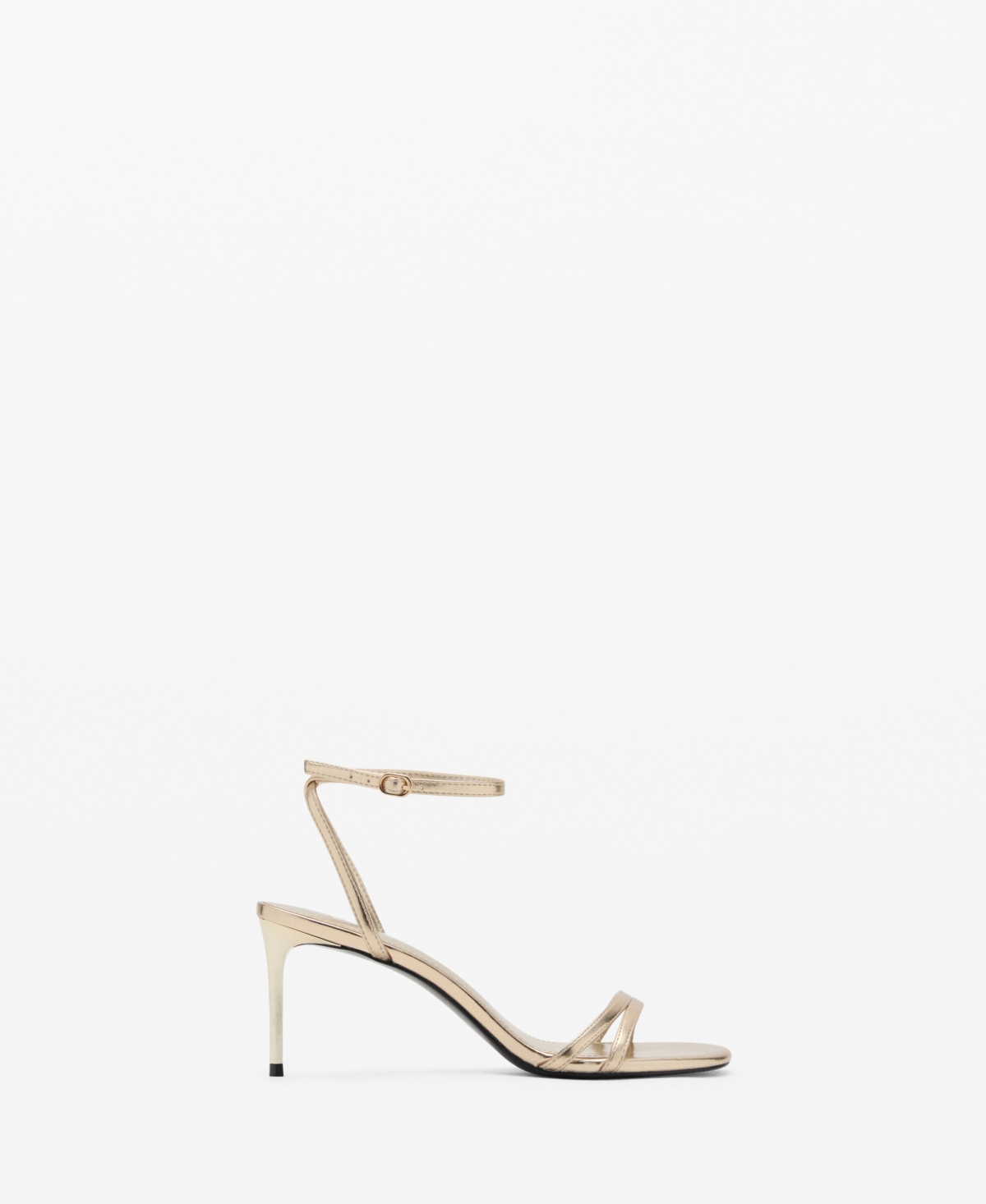 Mango Women's Stiletto Heel Strappy Sandal In Gold