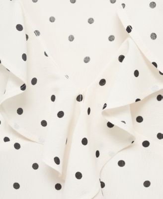 Women's Ruffles Polka-Dot Blouse