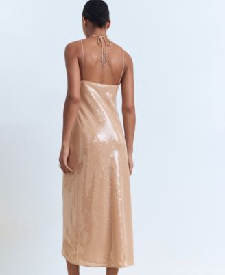 Women's Sequined Halter Neck Dress