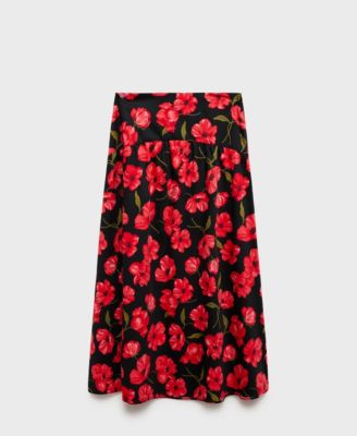 Women's Floral-Print Flared Skirt