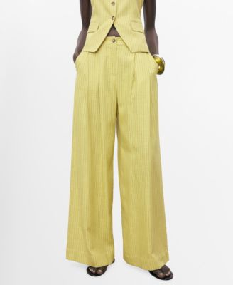 MANGO - Women's Striped Straight Suit Pants