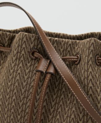 Women's Printed Logo Bucket Bag