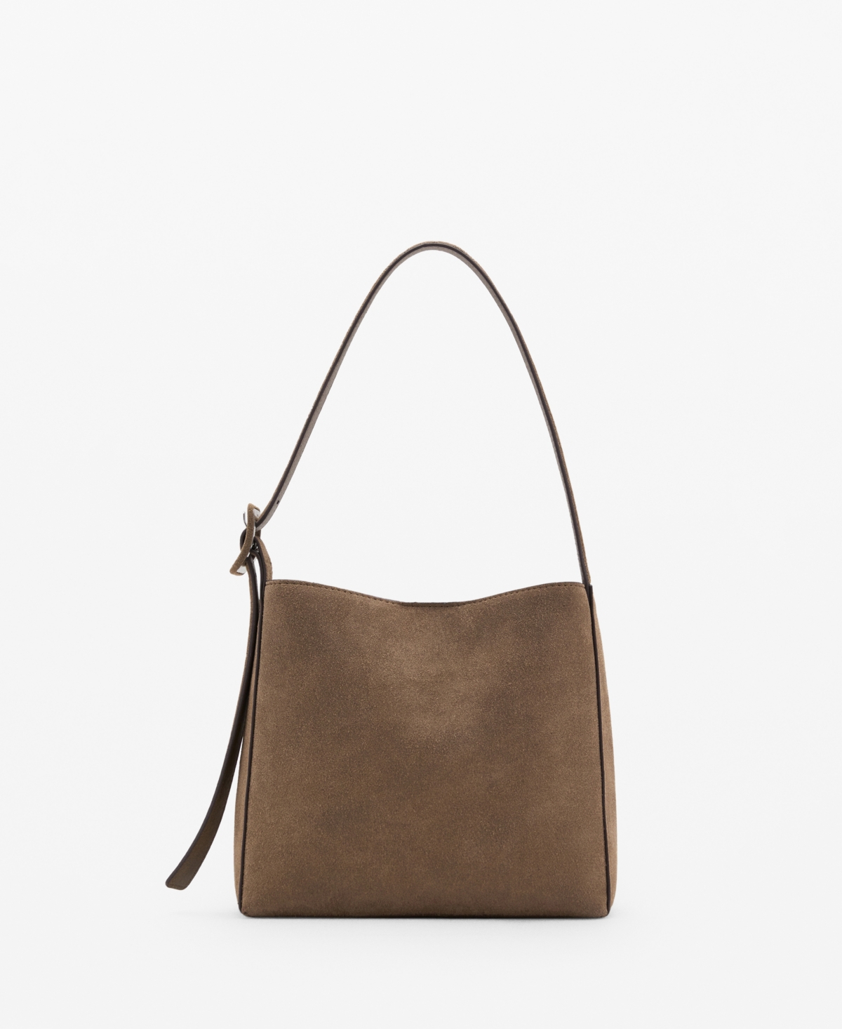 Mango Women's Suede Leather Shopper Bag In Brown