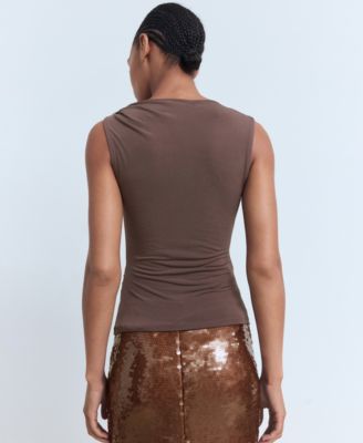 Women's Jewel Detail Ruched Top