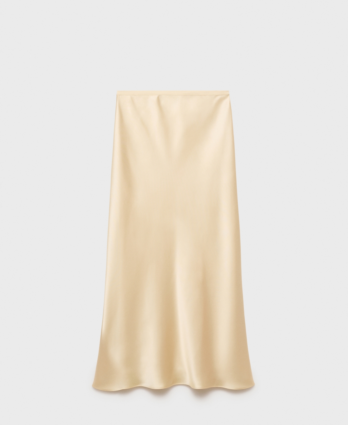 Mango Mia Satin Midi Skirt In Yellow