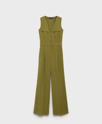 Women's Long Chest-Pocket Jumpsuit