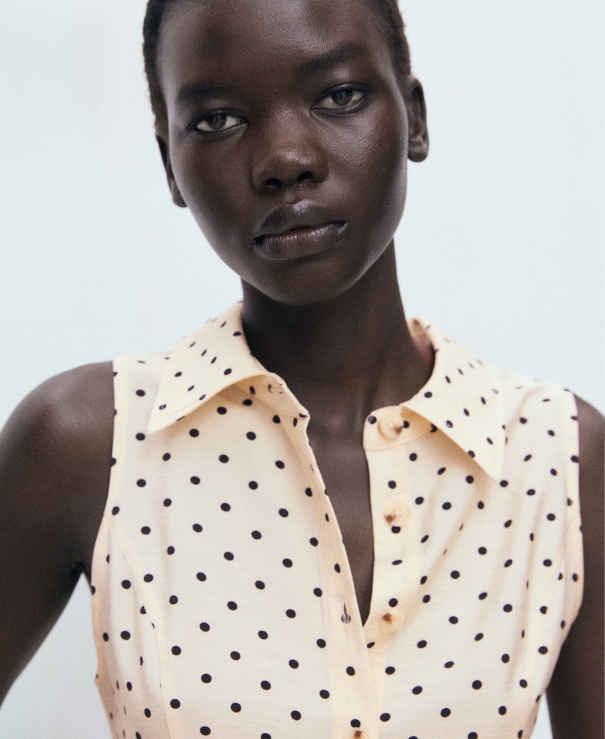 Mango Polka Dot Shirtdress In White