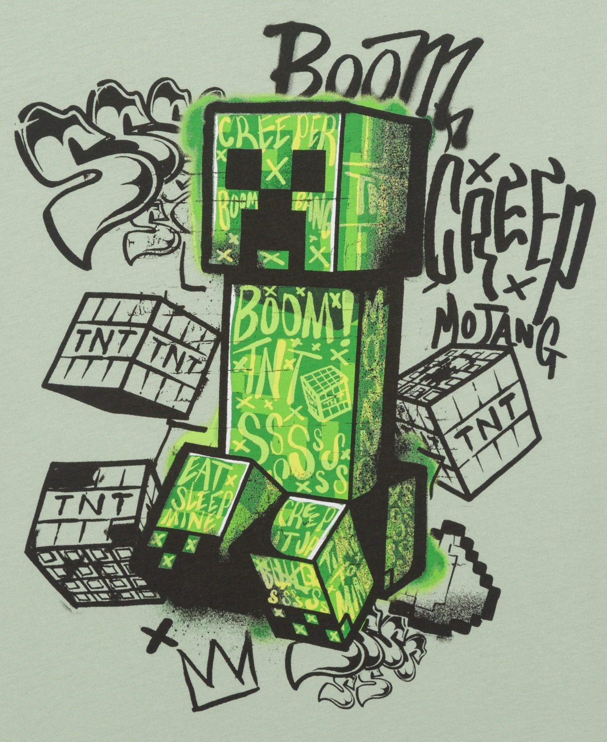 Minecraft Big Boys Metro Street Creep Short Sleeve T-shirt In Green