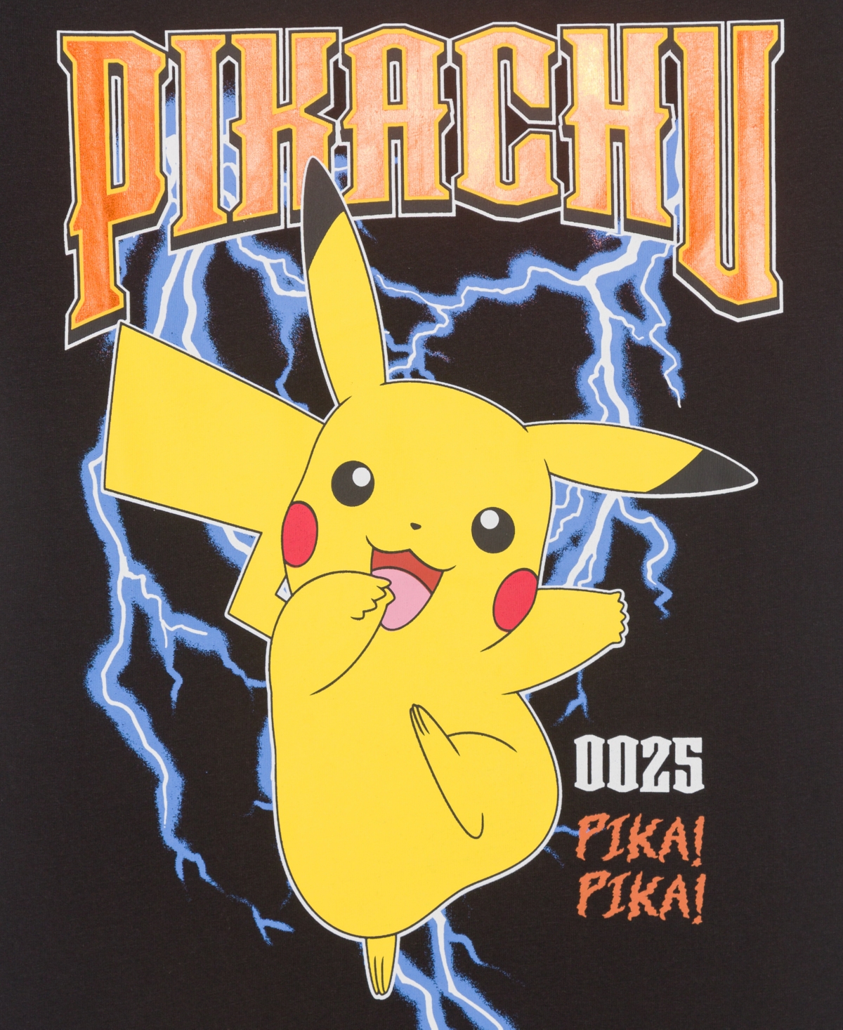 Pokémon Big Boys Lightning Pikachu Graphic Short Sleeve T-shirt In Black