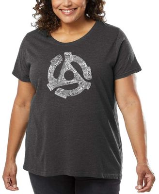Plus Size Record Adapter Word Art T-Shirt