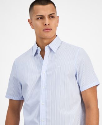 Men's Cotton Striped Classic-Fit Button Shirt