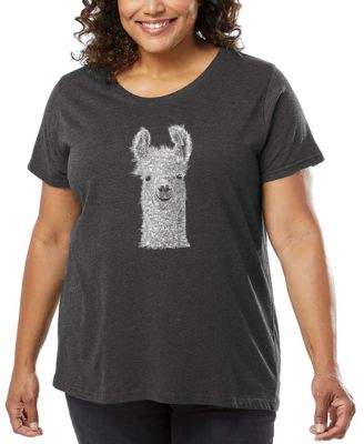 Plus Size Llama Word Art T-Shirt